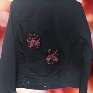 Style & Co Brand Black Jean Butterfly Jacket